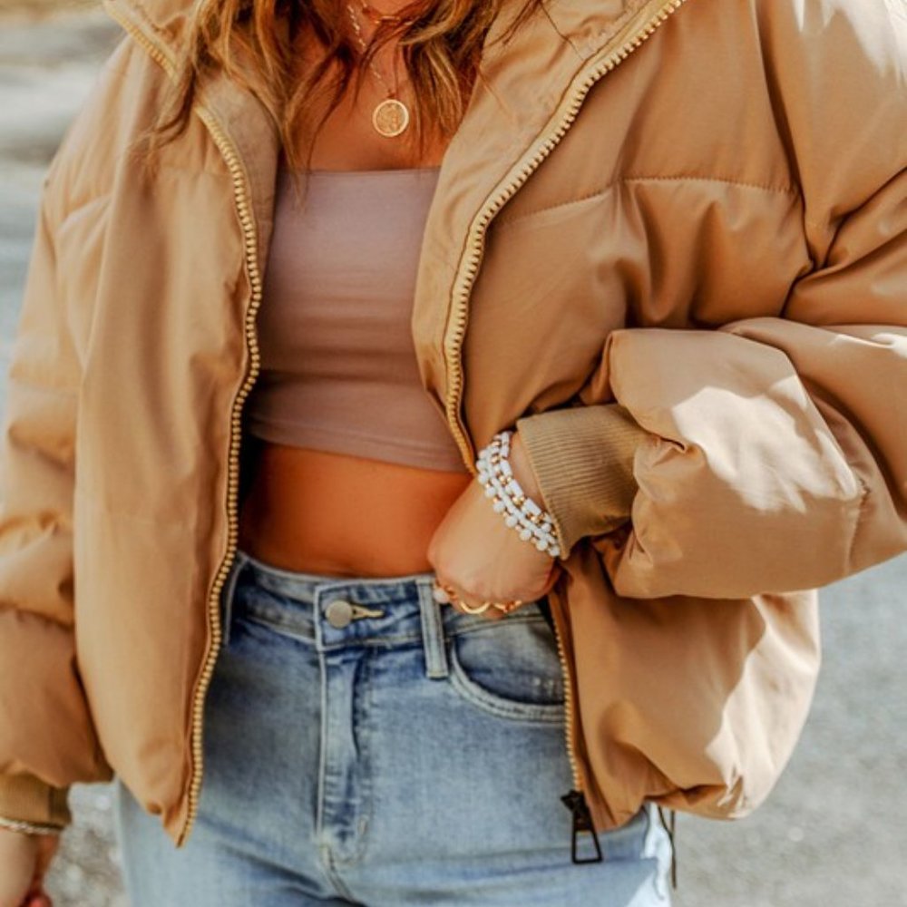 Cropped Puffer Jacket - image 3